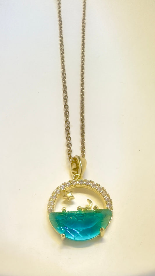 Dolphin in the Sea Minimal Pendant Chain Stainless Steel