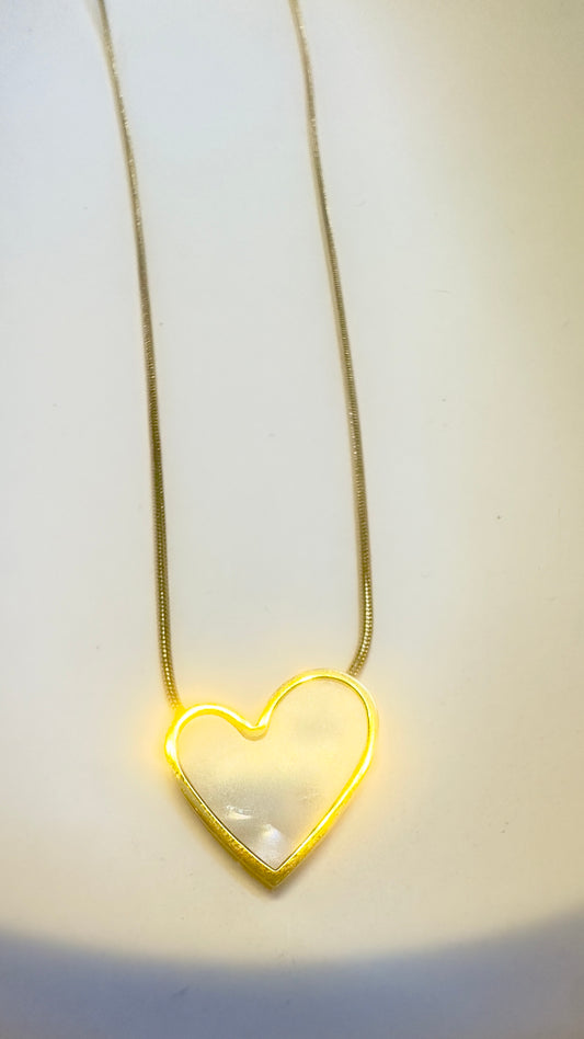 2 in 1 Amora Heart Mother premium Titanium steel pendant chain