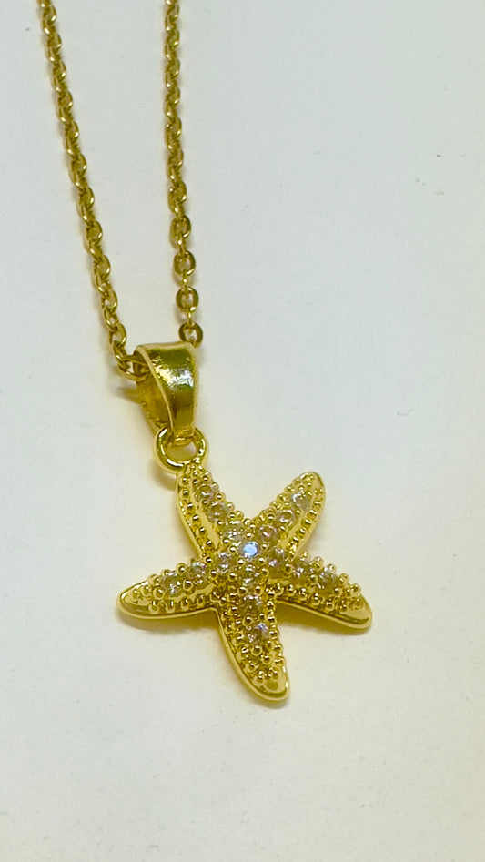 starfish pendant stainless steel chain