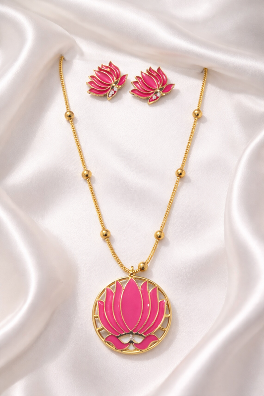 Single Kamala Heritage Lotus Necklace Set