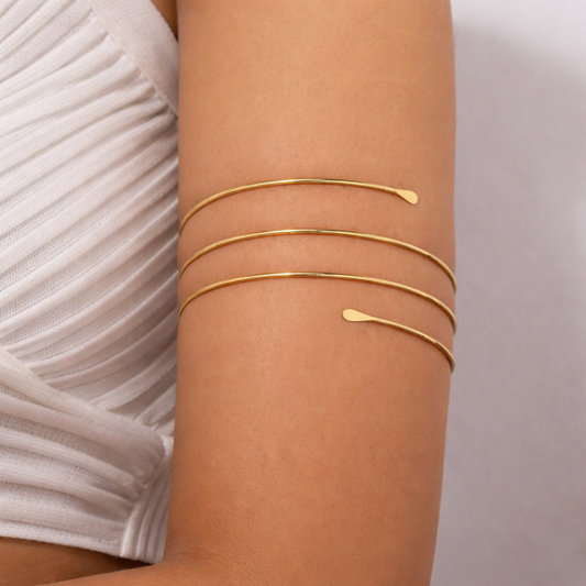 Golden Triple Wrap Arm Cuff