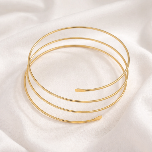 Golden Triple Wrap Arm Cuff