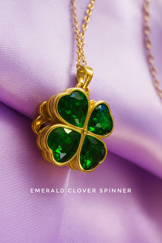 Golden Clover & Floral Pendant Necklace Collection – Enamel & Pearl Accents