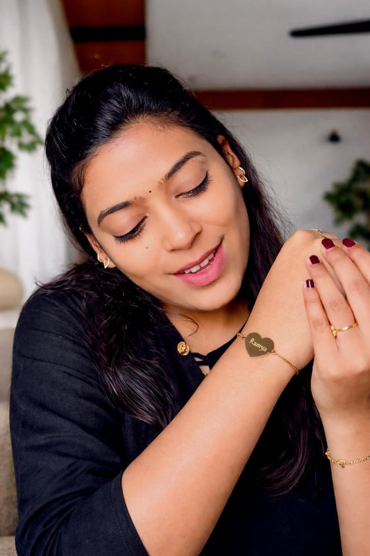 Personalized Heart Name Bracelet