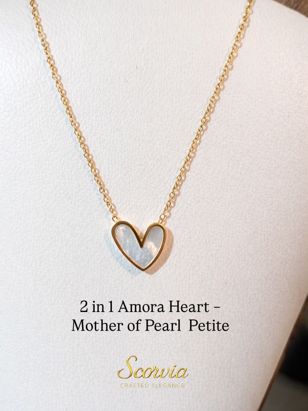 2 in 1 Amora Heart Mother premium Titanium steel pendant chain