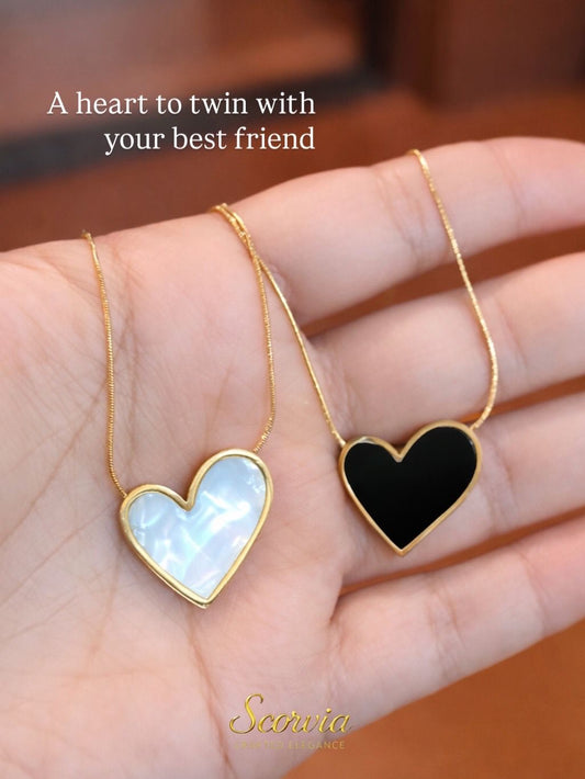 2 in 1 Amora Heart Mother premium Titanium steel pendant chain