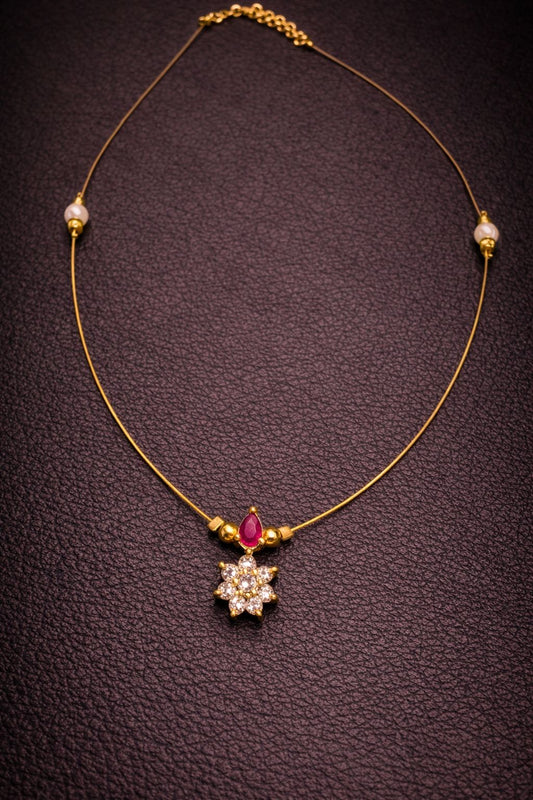 Star Motif Kundan Invisible Chain Necklace